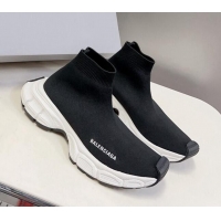 Top Quality Balenciaga 3XL Knit Ankle Boots Black/White 809009