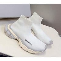 Popular Style Balenciaga 3XL Knit Ankle Boots White/Grey 809010