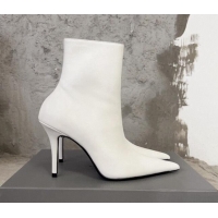 Best Price Balenciaga Knife Calfskin Ankle Boots 10cm White BE0814 814082