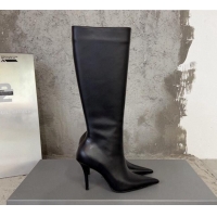 Good Taste Balenciaga Knife Calfskin High Boots 10cm Black BE0814 814083