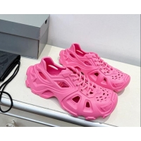 Discount Balenciaga HD Lace-Up Trainers Sneakers in Rubber BL08211 Pink