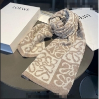 Reasonable Price Loewe Cashmere Long Scarf 30x180cm 1002 Beige 2022