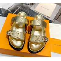 Unique Style Louis Vuitton Bom Dia Flat Comfort Slide Sandals in Monogram Leather Gold 607118 