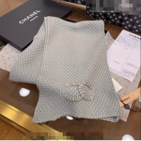 Buy Inexpensive Chanel Knit Scarf 30x190cm 013185 Light Grey 2023