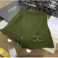 Buy Inexpensive Chanel Knit Scarf 30x190cm 013185 Green 2023