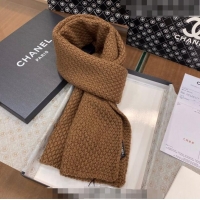 Super Quality Chanel Knit Scarf 30x190cm 013185 Brown 2023