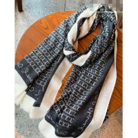 Super Quality Chanel CC Cashmere Long Scarf 100x200cm 13015 Black 2023