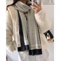 Top Quality Chanel CC Cashmere Long Scarf 100x200cm 13015 White 2023