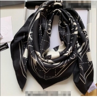 Buy Inexpensive Chanel Silk Sqaure Scarf 90x90cm 061311 Black 2023