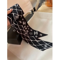 Buy Fashionable Chanel Silk Bandeau Scarf H71505 Black 2023