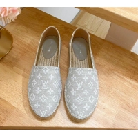 Unique Style Louis Vuitton Starboard Flat Espadrilles in Monogram Denim Beige 607121