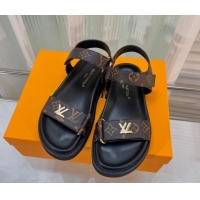 Perfect Louis Vuitton LV Sunset Monogram Canvas Flat Comfort Sandal 608017