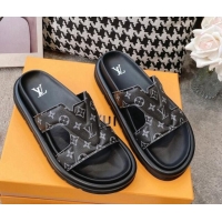 Trendy Design Louis Vuitton LV Oasis Slide Sandals in Black Monogram Leather 608044