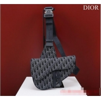 Famous Brand Dior Essentials SADDLE BAG Oblique Jacquard 1ADPO093 dark blue