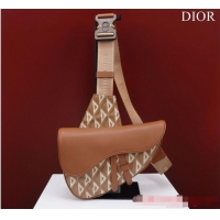 Inexpensive Dior Essentials SADDLE BAG Diamond Canvas 1ADPO093 Brown