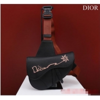 Famous Brand Dior Essentials SADDLE BAG Grained Calfskin 1ADPO093G BLACK