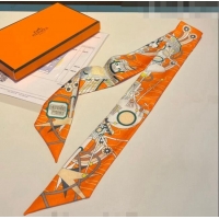 Super Quality Hermes Jumping Silk Bandeau Scarf 5x86cm H1561 Orange 2023