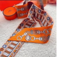 Low Cost Hermes Harnais en Rosace Silk Bandeau Scarf 5x86cm H1562 Orange 2023