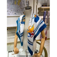 Low Cost Hermes Brides de Gala Applique Silk Square Scarf 90cm H1584 Blue 2023