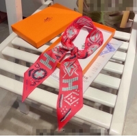 Top Grade Hermes Silk Bandeau Scarf 5x86cm 030803 Pink 2023