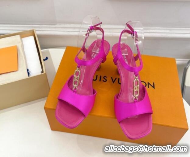 Good Looking Louis Vuitton Sparkle Sandal 6.5cm in Silk Satin with LV Circle Dark Pink 625078