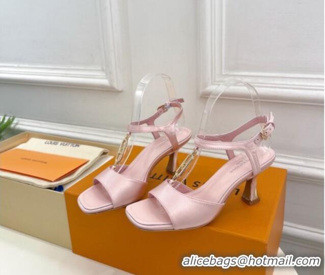 Best Product Louis Vuitton Sparkle Sandal 6.5cm in Silk Satin with LV Circle Light Pink 625079