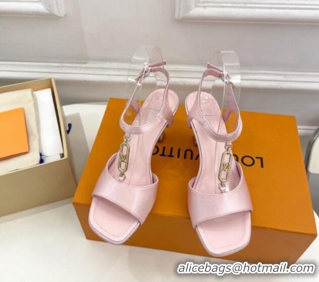 Best Product Louis Vuitton Sparkle Sandal 6.5cm in Silk Satin with LV Circle Light Pink 625079