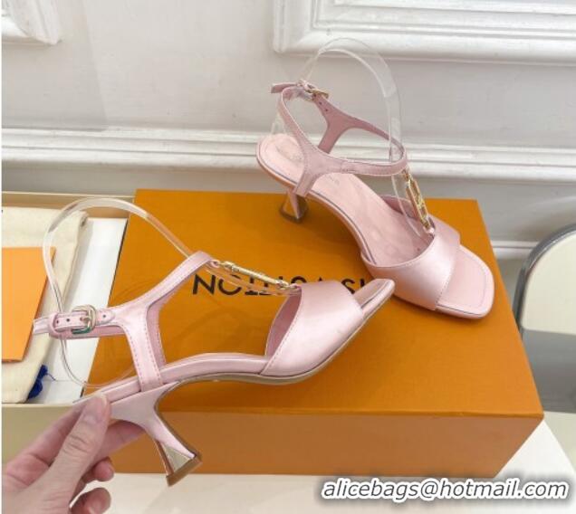 Best Product Louis Vuitton Sparkle Sandal 6.5cm in Silk Satin with LV Circle Light Pink 625079