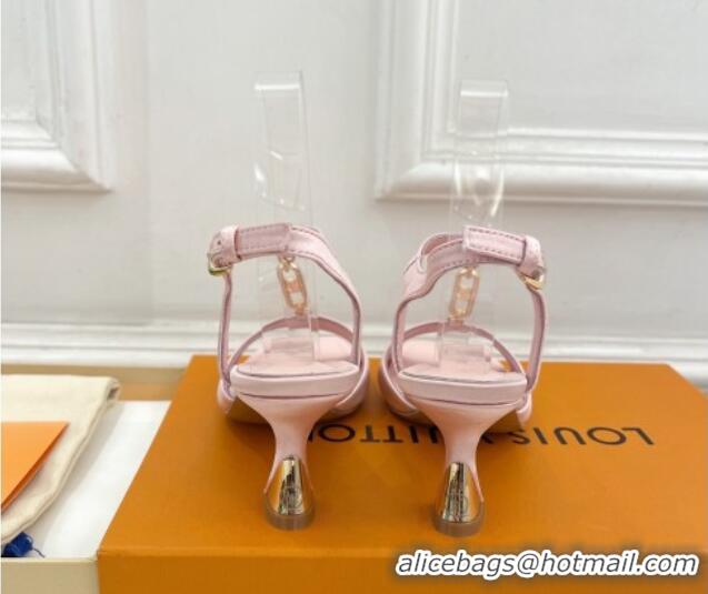 Best Product Louis Vuitton Sparkle Sandal 6.5cm in Silk Satin with LV Circle Light Pink 625079