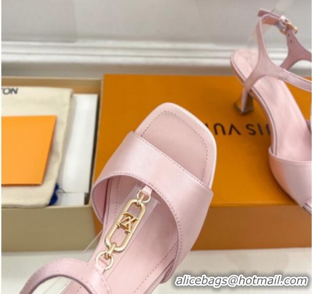 Best Product Louis Vuitton Sparkle Sandal 6.5cm in Silk Satin with LV Circle Light Pink 625079