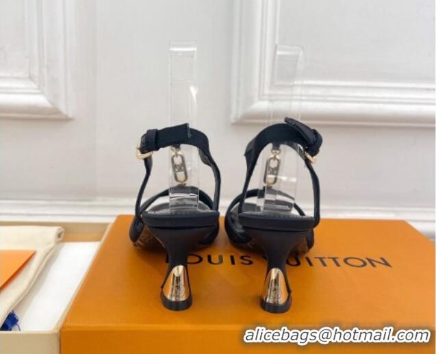 Low Price Louis Vuitton Sparkle Sandal 6.5cm in Silk Satin with LV Circle Black 625081