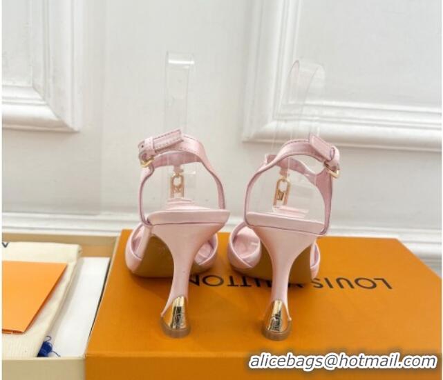 Best Product Louis Vuitton Sparkle Sandal 9.5cm in Silk Satin with LV Circle Light Pink 625084