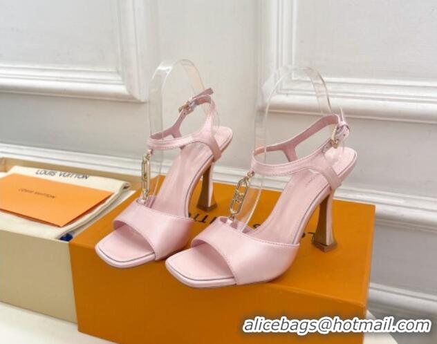 Best Product Louis Vuitton Sparkle Sandal 9.5cm in Silk Satin with LV Circle Light Pink 625084