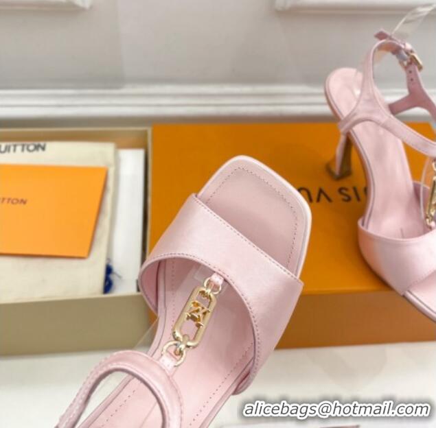 Best Product Louis Vuitton Sparkle Sandal 9.5cm in Silk Satin with LV Circle Light Pink 625084