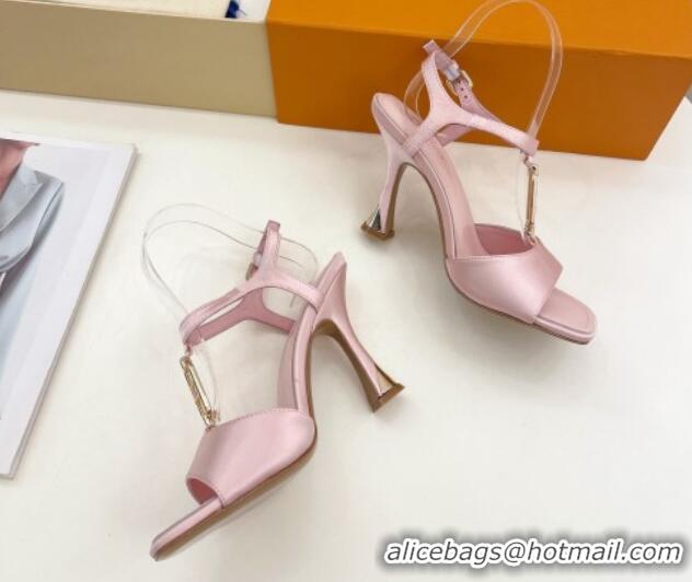 Best Product Louis Vuitton Sparkle Sandal 9.5cm in Silk Satin with LV Circle Light Pink 625084