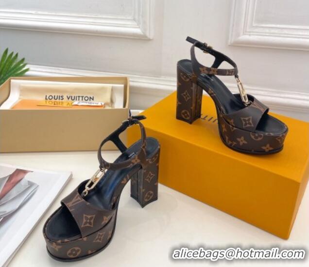 Good Product Louis Vuitton Sparkle Platform Sandal 11cm in Monogram Canvas with LV Circle 625087