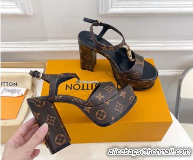 Good Product Louis Vuitton Sparkle Platform Sandal 11cm in Monogram Canvas with LV Circle 625087