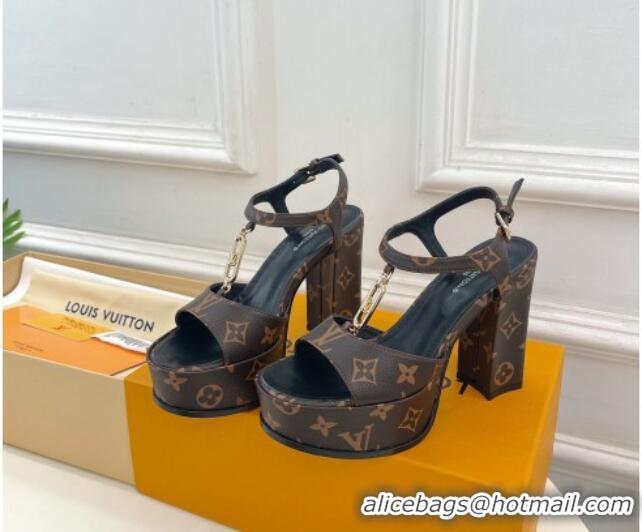 Good Product Louis Vuitton Sparkle Platform Sandal 11cm in Monogram Canvas with LV Circle 625087