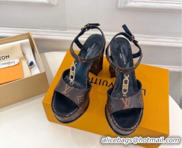 Good Product Louis Vuitton Sparkle Platform Sandal 11cm in Monogram Canvas with LV Circle 625087