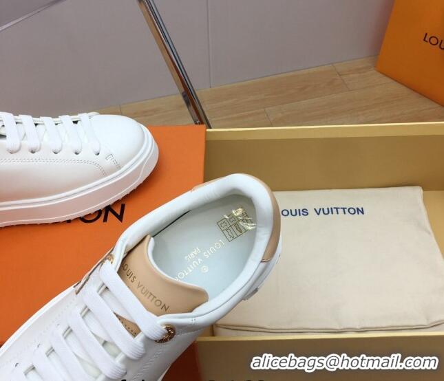 Shop Duplicate Louis Vuitton Time Out Sneaker in Calf Leather White/Beige 1ABVQP