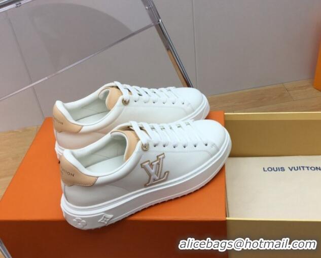 Shop Duplicate Louis Vuitton Time Out Sneaker in Calf Leather White/Beige 1ABVQP