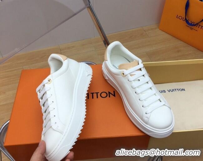 Shop Duplicate Louis Vuitton Time Out Sneaker in Calf Leather White/Beige 1ABVQP