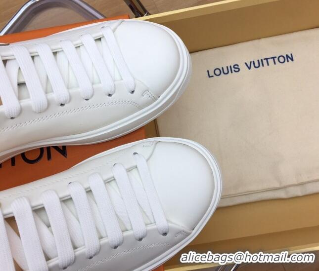 Shop Duplicate Louis Vuitton Time Out Sneaker in Calf Leather White/Beige 1ABVQP