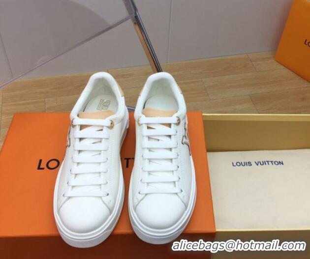 Shop Duplicate Louis Vuitton Time Out Sneaker in Calf Leather White/Beige 1ABVQP