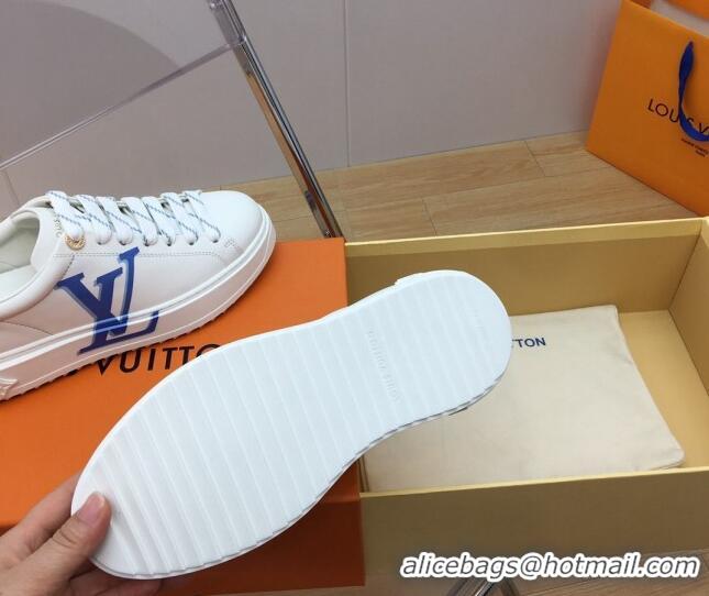 Popular Style Louis Vuitton Time Out Sneaker in Oversized LV Leather Blue 625093