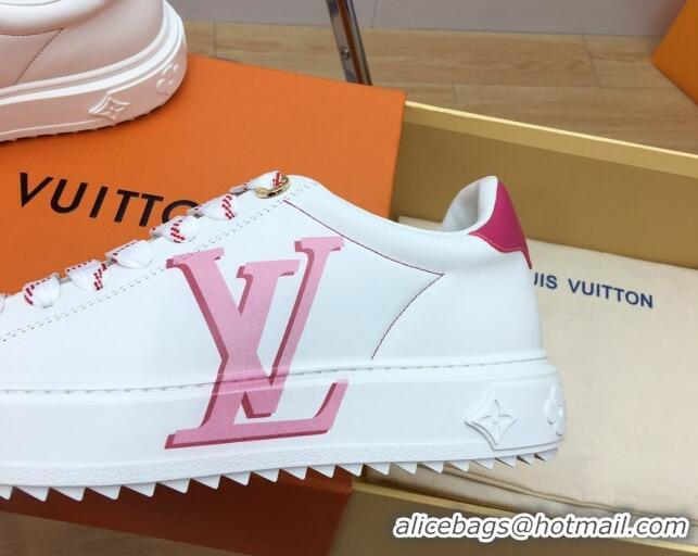 Hot Style Louis Vuitton Time Out Sneaker in Oversized LV Leather Pink 625094