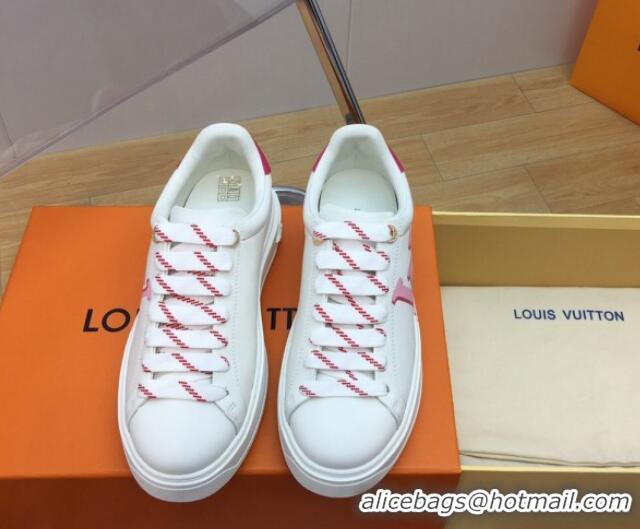 Hot Style Louis Vuitton Time Out Sneaker in Oversized LV Leather Pink 625094