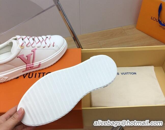 Hot Style Louis Vuitton Time Out Sneaker in Oversized LV Leather Pink 625094