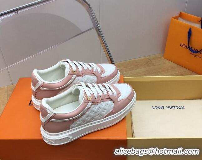 Grade Quality Louis Vuitton Time Out Sneaker in Mini Monogram Leather Light Pink 1ABUS3 0625096