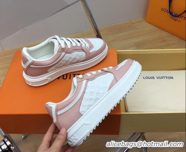 Grade Quality Louis Vuitton Time Out Sneaker in Mini Monogram Leather Light Pink 1ABUS3 0625096